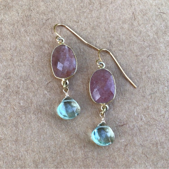 Strawberry Quartz Sundance Charm Earrings - Picture 3 of 7